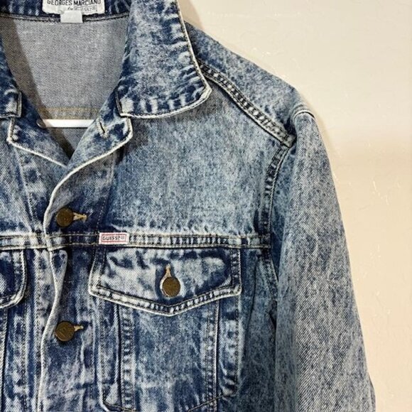 Vintage Georges Marciano Guess Jacket Mens Medium Acid Wash Denim Trucker USA - Picture 4 of 10